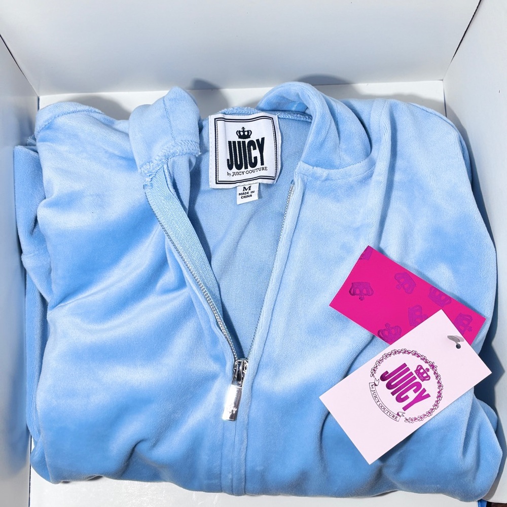 Juicy Couture Sky Blue Velour Hoodie
